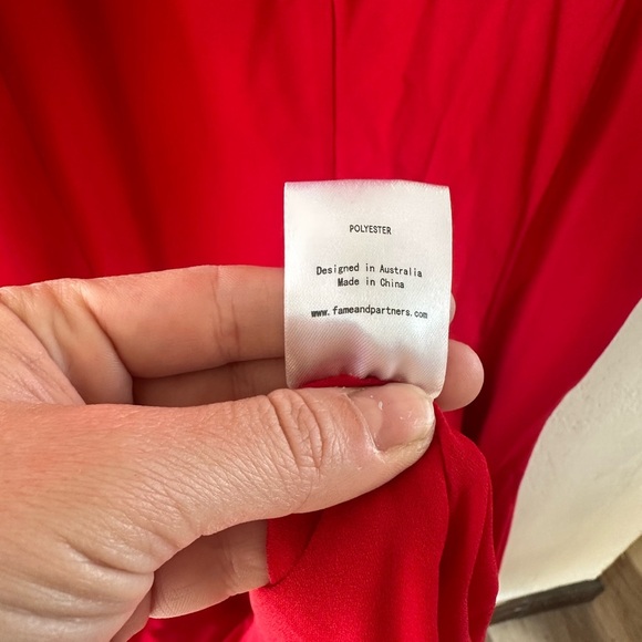 Fame and Partners Red Long Maxi Dress Gown Prom Evening Chiffon Mermaid Formal 4 - Picture 10 of 12